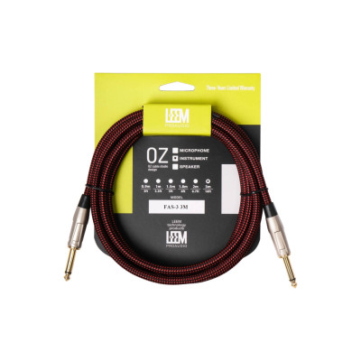 FAS-3(BK/RD) Кабель инструментальный, черный/красный, 3м, Leem