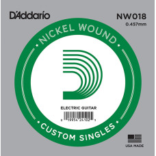 NW018 Nickel Wound Отдельная струна для электрогитары, .018, D'Addario