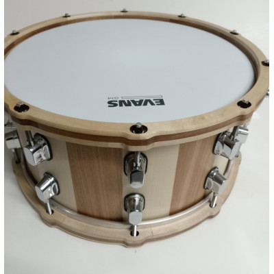 MBk\s-d-1465-10 Малый барабан 14х6,5", клён\сапеле, с деревянными ободами, Мастерская Бехтеревых