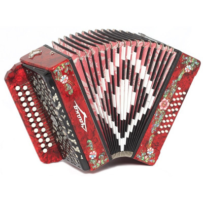 S6XL-A-RED Гармонь "Чайка 204" 25х25-II, красная, Шуйская гармонь