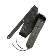 1221-65-3-BLK Ремень для гитары, кожаный, черный, 1221