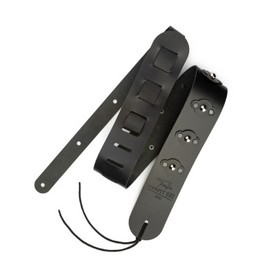 1221-65-3-BLK Ремень для гитары, кожаный, черный, 1221