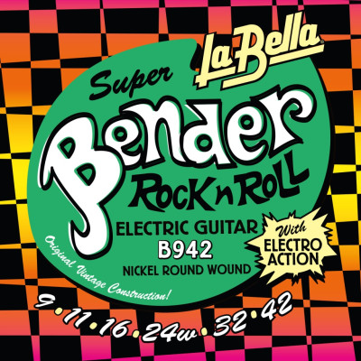 B942 The Bender Super Комплект струн для электрогитары, никелированные, 9-42, La Bella
