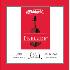 J810-1/4M Prelude Комплект струн для скрипки размером 1/4, среднее натяжение, D'Addario