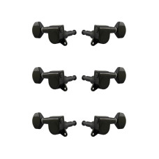 J-07-BK-3+3 Колки для гитары 3+3, черные, Metallor