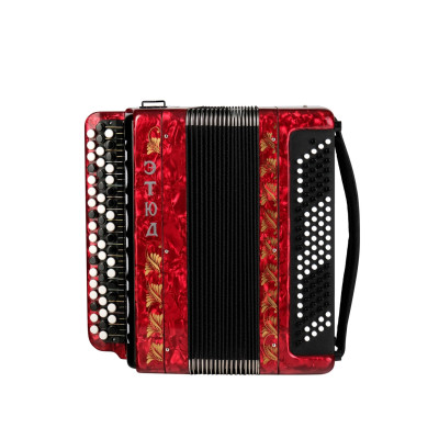 BN-40-RD Баян ученический двухголосный Этюд-205М2, 55х100-II, красный, Тульская гармонь