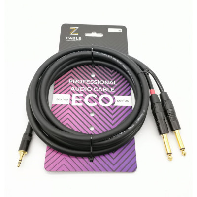 E52-3,5-2J-0900-0 Кабель аудио 3.5-2х6.3мм, 9м, ZZcable