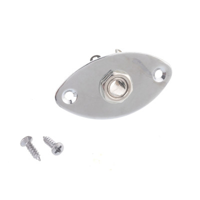 MX0670 Выходной разъем электрогитары(гнездо джек) с панелью, хром, Musiclily