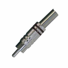 BESPECO MRCAM Разъём тюльпан кабельный, никель, черное кольцо, ПАПА