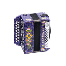 G-21-PR Гармонь Тульская-301М 25х25-III с двумя ремнями, фиолетовая, Тульская гармонь