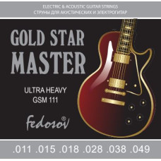 GSM111 Gold Star Master Ultra Heavy Комплект струн для электрогитары, нерж. сплав, 11-49, Fedosov