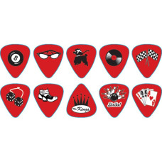 RPRKH RockaBilly Упаковка медиаторов, 12шт, красные, с рисунком, толстые, D'Andrea