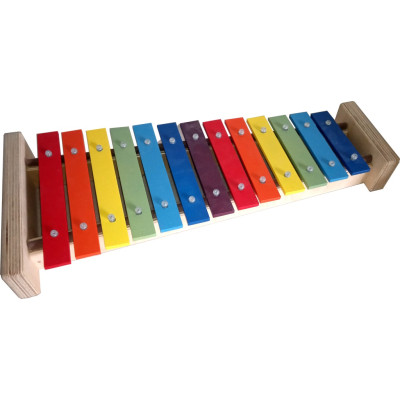 SGS1-C Колокольчики (глокеншпиль) сопрано диатоника, 13 нот +3 дополнительных, цветной, Sinkopa