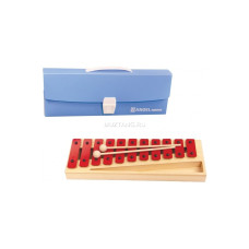 Металлофон (Глокеншпиль), дер.основа, Диатоник Soprano, 14 нот, C2-F4, молоточки, 337мм, 0,8кг, ANGEL AX-1020W