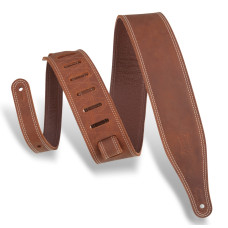 M17BDS-BRN Deluxe Series Ремень для гитары, кожаный, коричневый, Levy's