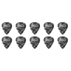 Dunlop 4830-02 Genuine Celluloid Black Perloid набор медиаторов, 4 варианта толщины 432 шт