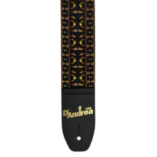 1313-2 Ремень для гитары, тканный, рисунок "гобелен", оранжевый/желтый, D'Andrea