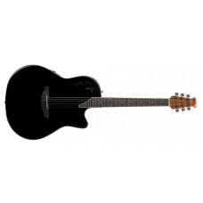 Applause AE44II-5S Elite Mid Cutaway Black Satin электроакустическая гитара, цвет черный матовый, производство Китай