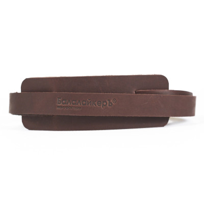 A-BS-B Кожаный ремень для балалайки, с наплечником, коричневый, Балалайкеръ
