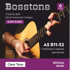 Bosstone Clear Tone AS B11-52 Струны для акустической гитары бронза 80/20 калибр 0.011-0.052