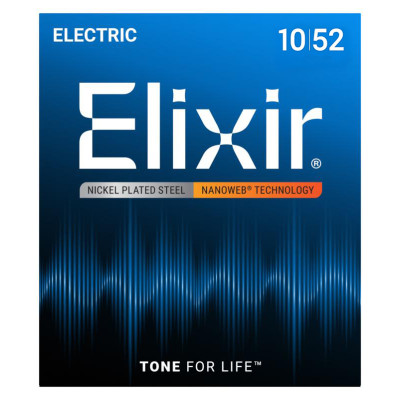 12077 NANOWEB Комплект струн для электрогитары, Light, 10-52, Elixir