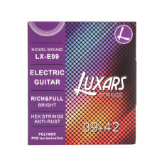 LX-E09 Комплект струн для электрогитары, никель, 9-42, с покрытием, Luxars