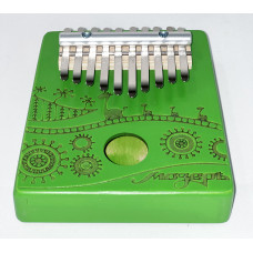 KMKr-2-GR-NEW Escudo Калимба, резонаторная, 10 язычков, трапеция, зеленая, Мозеръ
