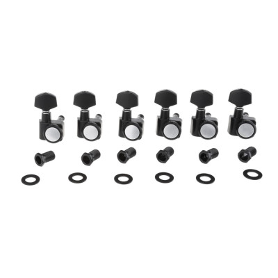 MX1510BK-6 Колки для гитары, 6л, локовые, черные, Musiclily