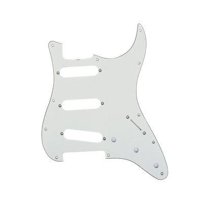 MX1388AW Пикгард для гитары Fender Stratocaster SSS, 3 слоя, белая, Musiclily