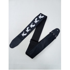 MZ-RGE-7-1ApEagleBk Ремень для гитары, черный, аппликация Орел, MEZZO