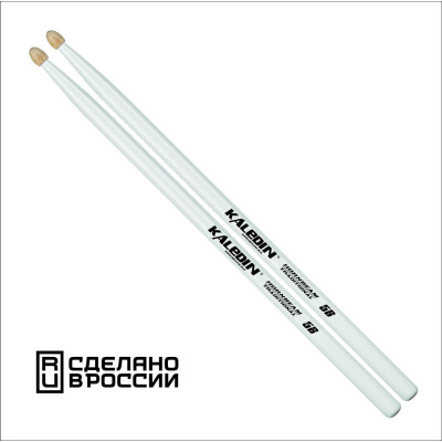 7KLHBW5B 5B Барабанные палочки, граб, деревянный наконечник, белые, Kaledin Drumsticks