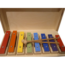 SGBS81-C Металлофон разборный (глокеншпиль) сопрано 8 нот, 2 палочки, цветной, кейс, Sinkopa