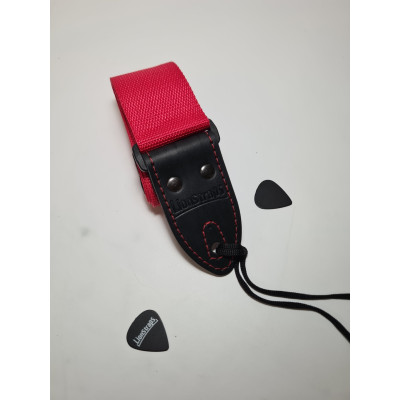 LS.P.C.010 Ремень для гитары, полиэстер, красный, LionStraps