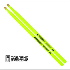 7KLHBYL5B Yellow 5B Барабанные палочки, граб, флуоресцентные желтые, Kaledin Drumsticks