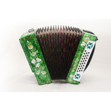 G-21-C-GR Гармонь Тульская-301М 25х25-III с двумя ремнями, зеленая, Тульская гармонь