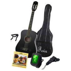 FCG-2038CAP-BK Классическая гитара+Аксессуары, цвет чёрный, Foix