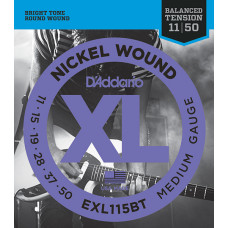EXL115BT Nickel Wound Комплект струн для электрогитары, Medium, 11-50, D'Addario EXL115BT Nickel Wound Комплект струн для электрогитары, Medium, 11-50, D'Addario