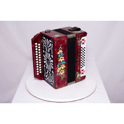 G-21-RD Гармонь Тульская-301М 25х25-III с двумя ремнями, красная, Тульская гармонь