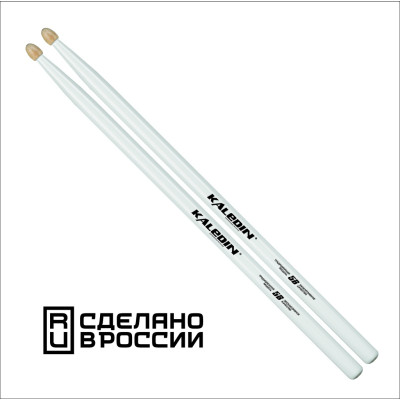 7KLHBW5B 5B Барабанные палочки, граб, деревянный наконечник, белые, Kaledin Drumsticks