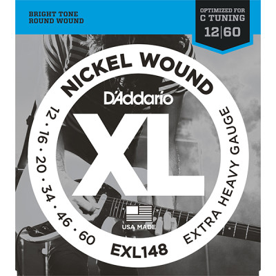 EXL148 XL NICKEL WOUND Струны для электрогитары Extra Heavy 12-60 D`Addario