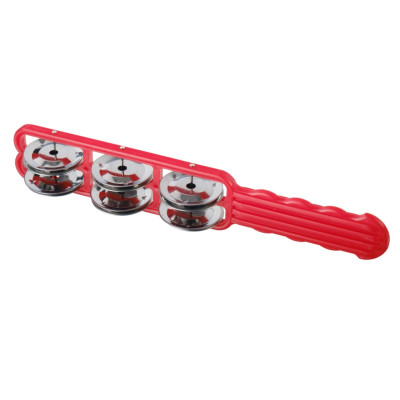 FLT-G16-2R Бубенцы плоские на пластиковой красной ручке, 6 пар, Fleet