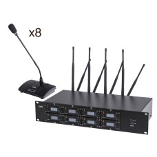 8000C-8D Беспроводная конференц-система, 8 настольных микрофонов, LAudio