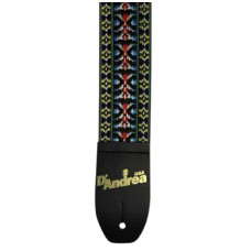 1313-3 Ремень для гитары, тканный, рисунок "гобелен", красный/желтый/синий, D'Andrea