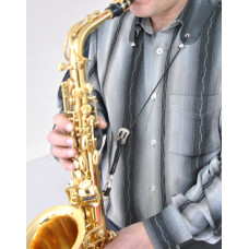 SS-1 Ремень для саксофона альт, тенор, кожаный, регулируемый, Мозеръ