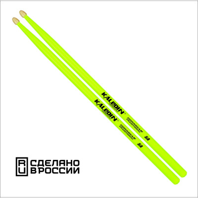 7KLHBYL5A Yellow 5A Барабанные палочки, граб, флуоресцентные желтые, Kaledin Drumsticks