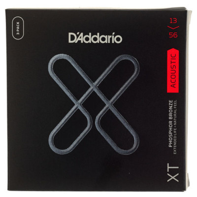 XTAPB1356-3P Струны для акустической гитары, фосф.бронза, 13-56, с покрытием, 3 комплекта, D'Addario