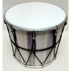 BK-12Msv Барабан кавказский 12" с верёвкой, 31х30,3см, светлый мрамор, Мастерская Бехтеревых