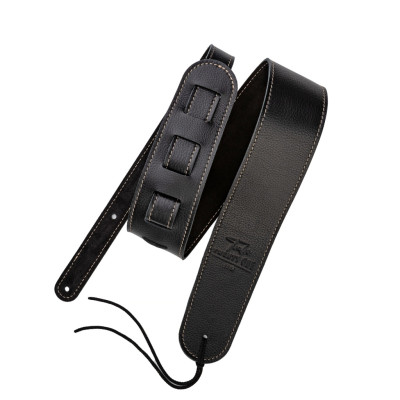 1221-70-2-BLK Ремень для гитары, кожаный, черный, 1221