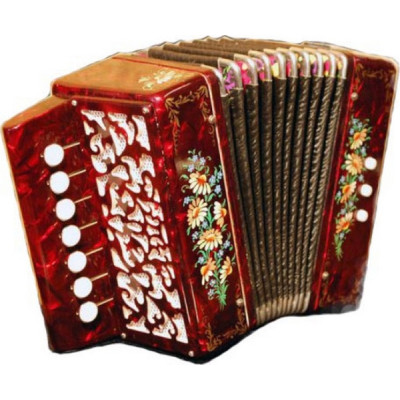 GN-25-RD Гармонь сувенирная "Кроха", красная, 7х3-I, Тульская Гармонь