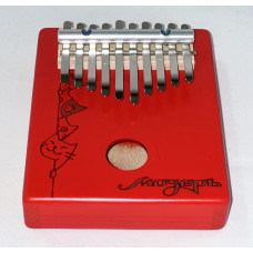KMKr-1-R-NEW Piastra Калимба, резонаторная, 10 язычков, прямоугольная, красная, Мозеръ